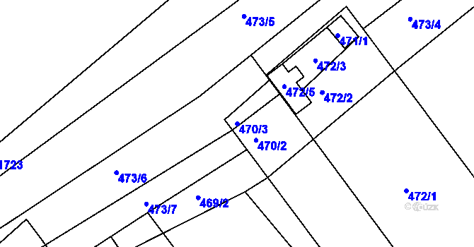 Parcela st. 470/3 v KÚ Konice u Znojma, Katastrální mapa