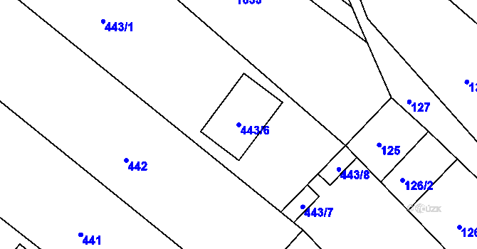 Parcela st. 443/6 v KÚ Konice u Znojma, Katastrální mapa