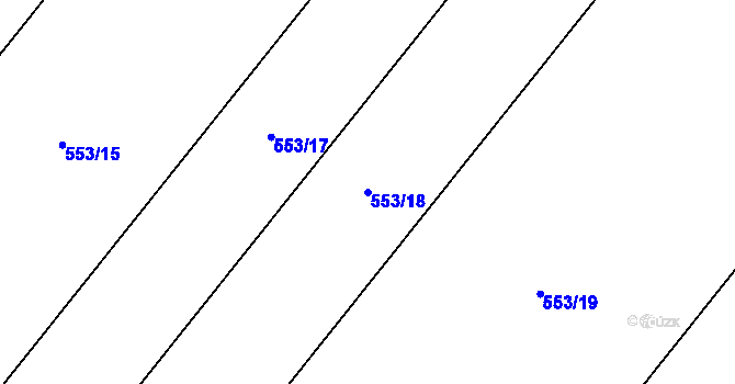Parcela st. 553/18 v KÚ Konice u Znojma, Katastrální mapa