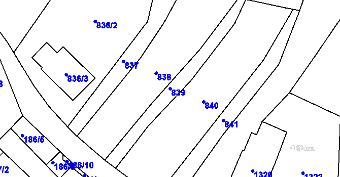 Parcela st. 839 v KÚ Konice u Znojma, Katastrální mapa