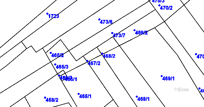 Parcela st. 468/2 v KÚ Konice u Znojma, Katastrální mapa