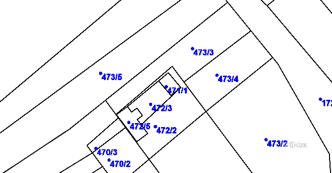 Parcela st. 471/1 v KÚ Konice u Znojma, Katastrální mapa