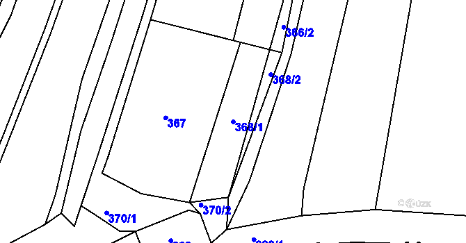 Parcela st. 368/1 v KÚ Konice u Znojma, Katastrální mapa