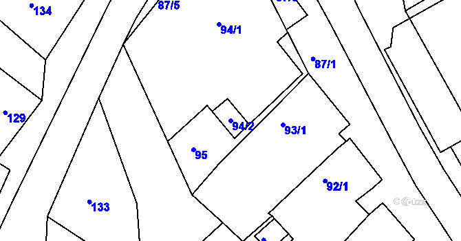 Parcela st. 94/2 v KÚ Konice u Znojma, Katastrální mapa