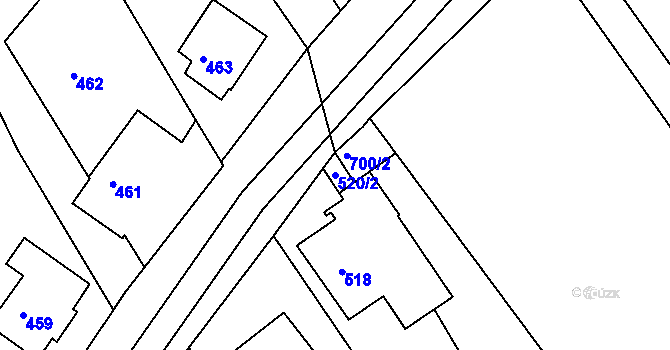 Parcela st. 520/2 v KÚ Konice u Znojma, Katastrální mapa