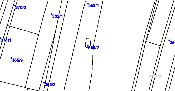 Parcela st. 358/2 v KÚ Konice u Znojma, Katastrální mapa