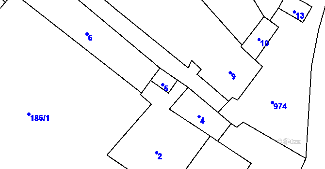 Parcela st. 5 v KÚ Popice u Znojma, Katastrální mapa