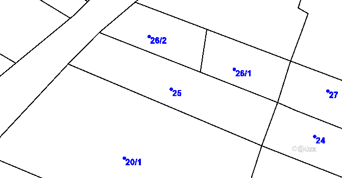 Parcela st. 25 v KÚ Popice u Znojma, Katastrální mapa