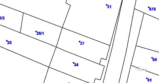 Parcela st. 27 v KÚ Popice u Znojma, Katastrální mapa