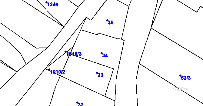 Parcela st. 34 v KÚ Popice u Znojma, Katastrální mapa