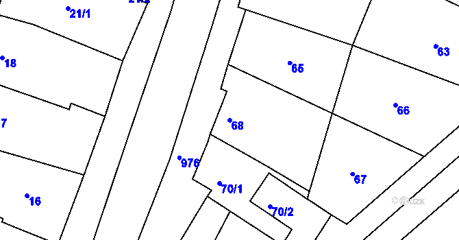 Parcela st. 68 v KÚ Popice u Znojma, Katastrální mapa