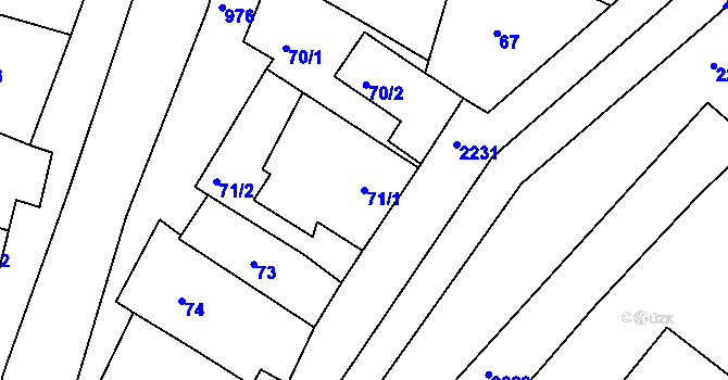 Parcela st. 71/1 v KÚ Popice u Znojma, Katastrální mapa