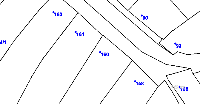 Parcela st. 160 v KÚ Popice u Znojma, Katastrální mapa