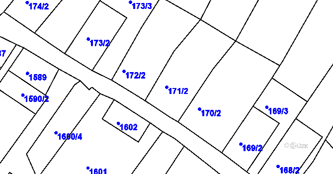 Parcela st. 171/2 v KÚ Popice u Znojma, Katastrální mapa