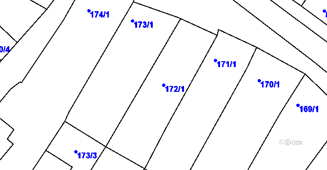 Parcela st. 172/1 v KÚ Popice u Znojma, Katastrální mapa