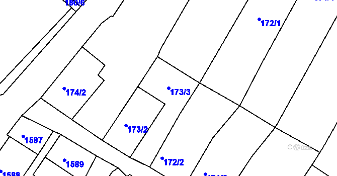 Parcela st. 173/3 v KÚ Popice u Znojma, Katastrální mapa