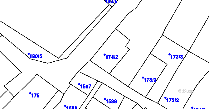 Parcela st. 174/2 v KÚ Popice u Znojma, Katastrální mapa