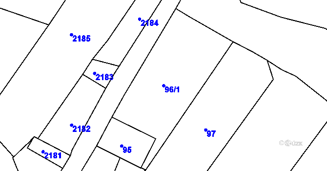 Parcela st. 96/1 v KÚ Popice u Znojma, Katastrální mapa