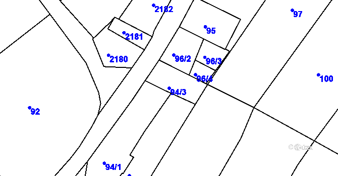 Parcela st. 94/3 v KÚ Popice u Znojma, Katastrální mapa