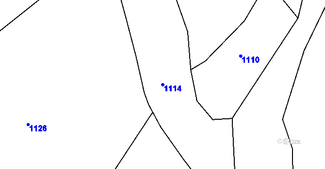 Parcela st. 1114 v KÚ Popice u Znojma, Katastrální mapa