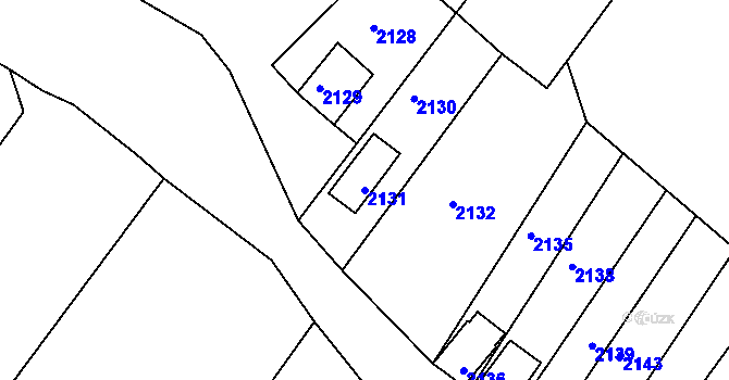 Parcela st. 2131 v KÚ Popice u Znojma, Katastrální mapa