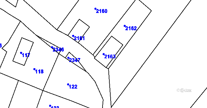 Parcela st. 2163 v KÚ Popice u Znojma, Katastrální mapa