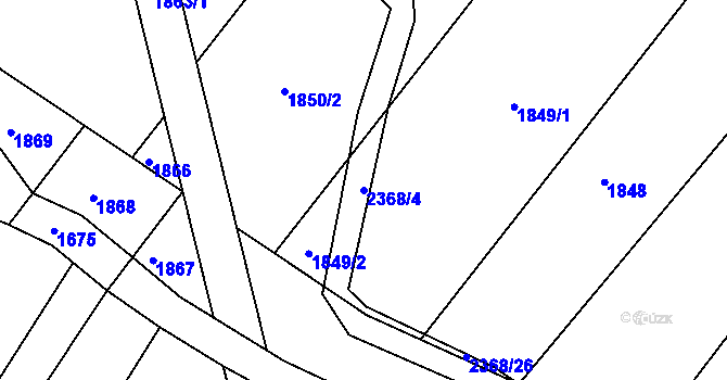 Parcela st. 2368/4 v KÚ Popice u Znojma, Katastrální mapa