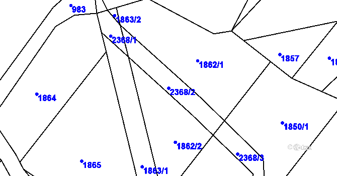 Parcela st. 2368/2 v KÚ Popice u Znojma, Katastrální mapa