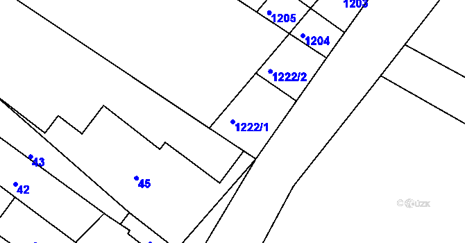 Parcela st. 1222/1 v KÚ Popice u Znojma, Katastrální mapa