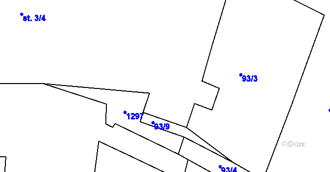 Parcela st. 3/3 v KÚ Konojedy u Úštěku, Katastrální mapa
