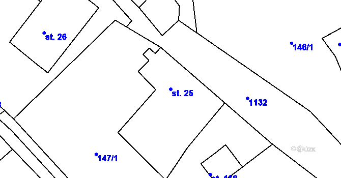 Parcela st. 25 v KÚ Konojedy u Úštěku, Katastrální mapa