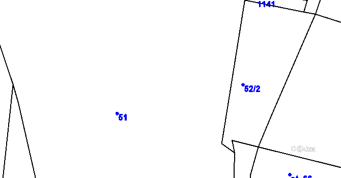 Parcela st. 52/1 v KÚ Konojedy u Úštěku, Katastrální mapa