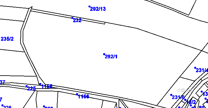 Parcela st. 292/1 v KÚ Konojedy u Úštěku, Katastrální mapa