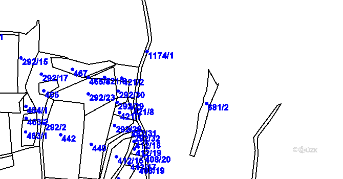 Parcela st. 672/1 v KÚ Konojedy u Úštěku, Katastrální mapa