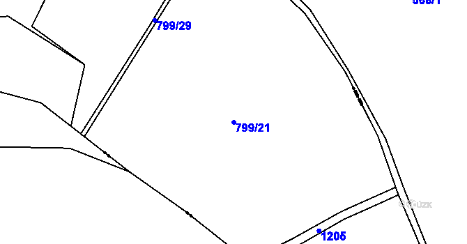 Parcela st. 799/21 v KÚ Konojedy u Úštěku, Katastrální mapa