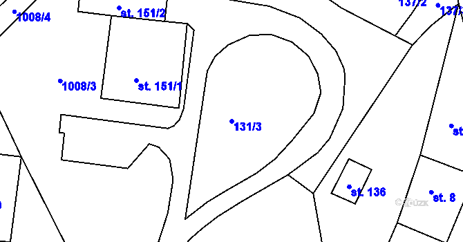 Parcela st. 131/3 v KÚ Konojedy u Úštěku, Katastrální mapa