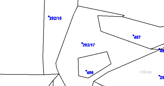 Parcela st. 292/17 v KÚ Konojedy u Úštěku, Katastrální mapa