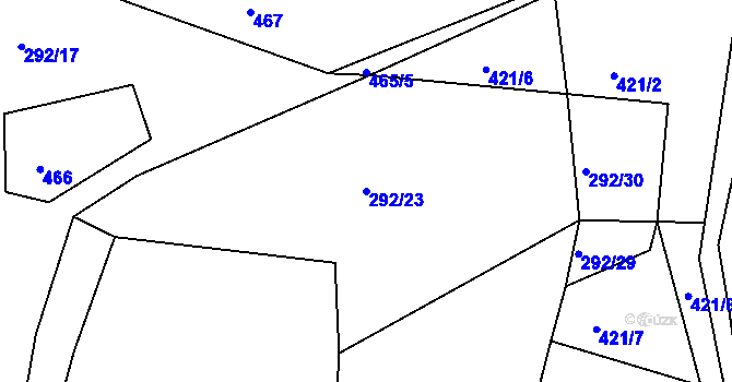 Parcela st. 292/23 v KÚ Konojedy u Úštěku, Katastrální mapa