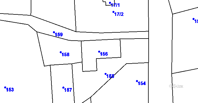 Parcela st. 156 v KÚ Kopanina, Katastrální mapa