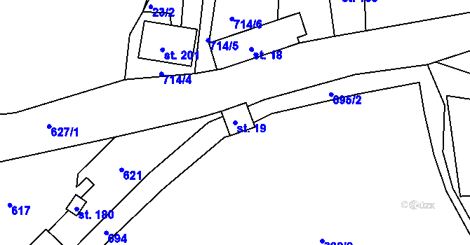 Parcela st. 19 v KÚ Doubrava u Aše, Katastrální mapa