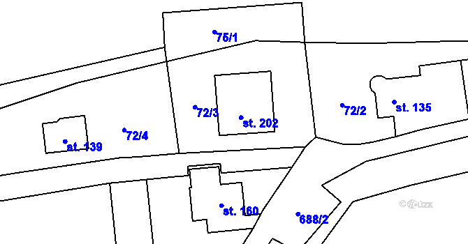 Parcela st. 142 v KÚ Doubrava u Aše, Katastrální mapa