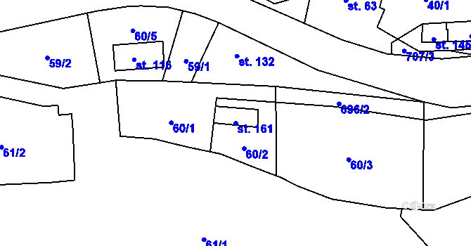 Parcela st. 161 v KÚ Doubrava u Aše, Katastrální mapa