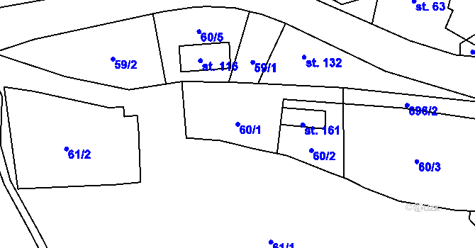 Parcela st. 60/1 v KÚ Doubrava u Aše, Katastrální mapa