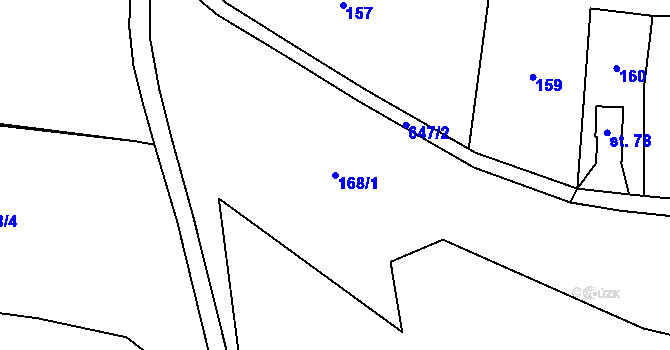 Parcela st. 168/1 v KÚ Doubrava u Aše, Katastrální mapa