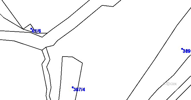 Parcela st. 387/1 v KÚ Doubrava u Aše, Katastrální mapa
