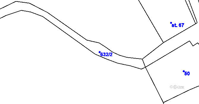 Parcela st. 632/2 v KÚ Doubrava u Aše, Katastrální mapa