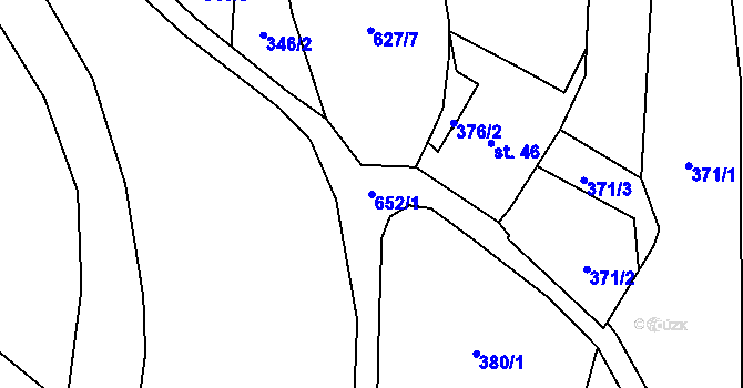 Parcela st. 652/1 v KÚ Doubrava u Aše, Katastrální mapa