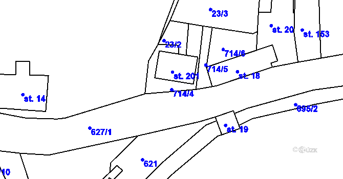 Parcela st. 714/4 v KÚ Doubrava u Aše, Katastrální mapa