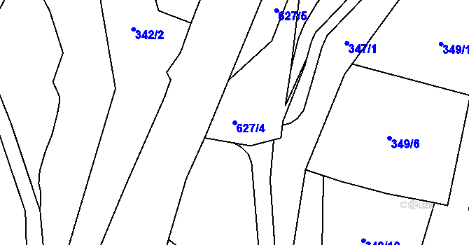 Parcela st. 627/4 v KÚ Doubrava u Aše, Katastrální mapa