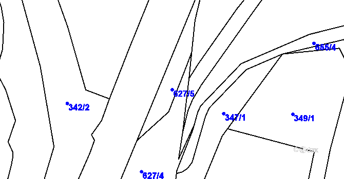 Parcela st. 627/5 v KÚ Doubrava u Aše, Katastrální mapa